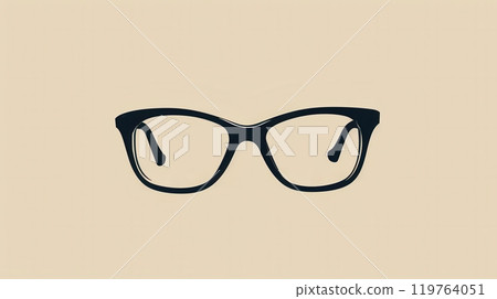 These eyeglasses feature a contemporary design, set against a simple backdrop, ideal for adding sophistication to any outfit. Generative AI 119764051