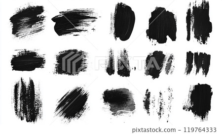 Black brush strokes set Black brush strokes set 119764333