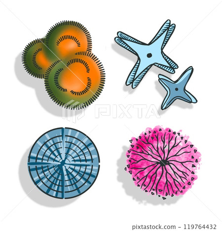 Vector tree pictograms in color for design4 119764432