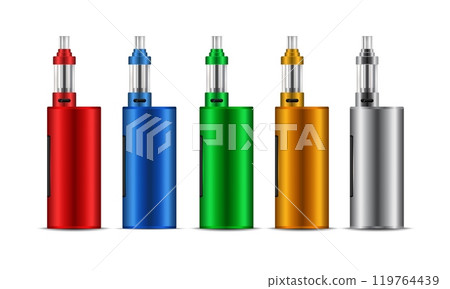 Set of multi-colored electronic devices for vaping 119764439