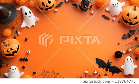 AI-generated images: Halloween background material 119764775