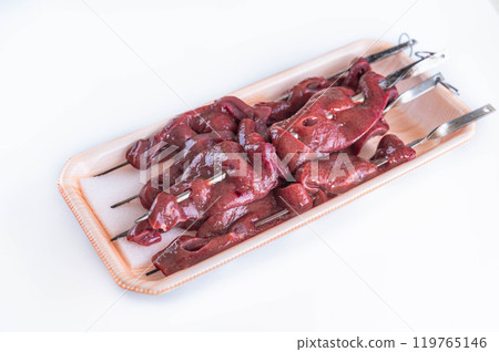 Pork liver on a skewer 119765146
