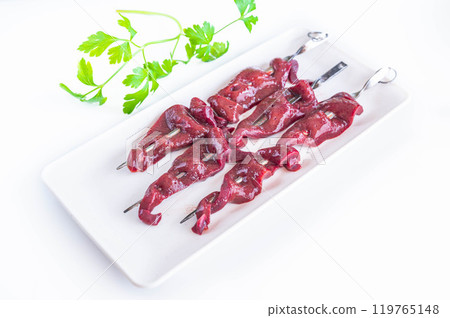 Pork liver on a skewer 119765148