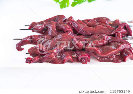 Pork liver on a skewer 119765149