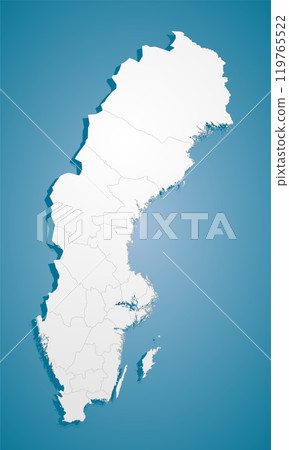 Creative map country Sweden divided on regions 119765522