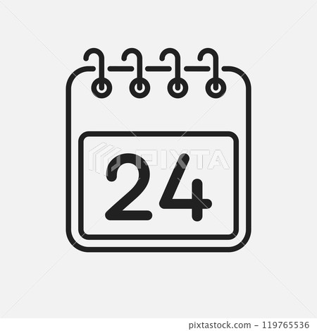 Vector icon page calendar - day 24 119765536