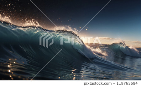 close-up of waves of water in abstract view ,the fascination and the special physical properties of water - ai generated 119765684