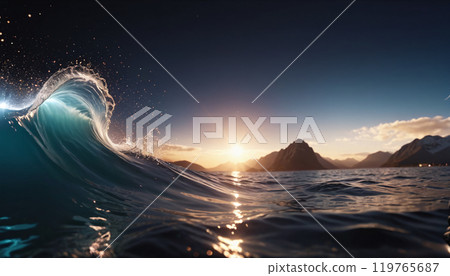 close-up of waves of water in abstract view ,the fascination and the special physical properties of water - ai generated 119765687