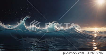 close-up of waves of water in abstract view ,the fascination and the special physical properties of water - ai generated 119765707