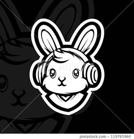 Bunny head mascot esport logo illustration Bunny head mascot esport logo illustration 119765960