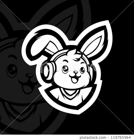 Bunny with headphone mascot esport logo illustration Bunny with headphone mascot esport logo illustration 119765964