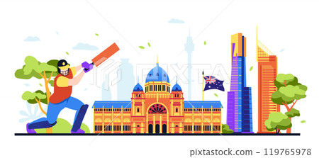 National Treasures of Australia - modern colored vector illustration 119765978