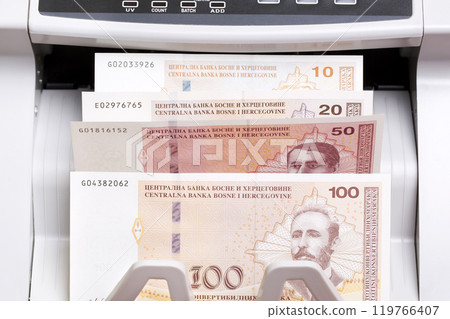 Bosnia and Herzegovina convertible mark in the counting machine Bosnia and Herzegovina convertible mark in the counting machine 119766407
