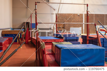 Sports equipment in the gym, Balance beam 119766475
