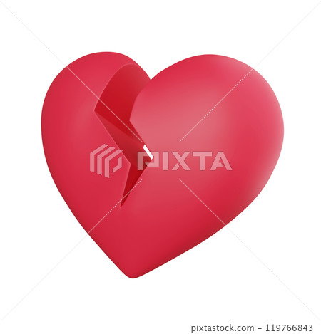 pink broken heart 3D graphic pink broken heart 3D graphic 119766843