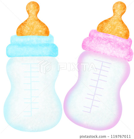 vector set of baby pacifier and baby bottle 119767011