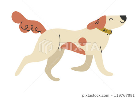 Funny Dog Breed as Four-legged Friend Vector Illustration 119767091