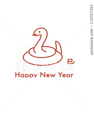 2025 New Year's card snake simple design 119767263