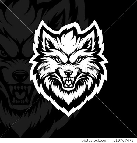 Angry wolf mascot esport logo illustration 119767475