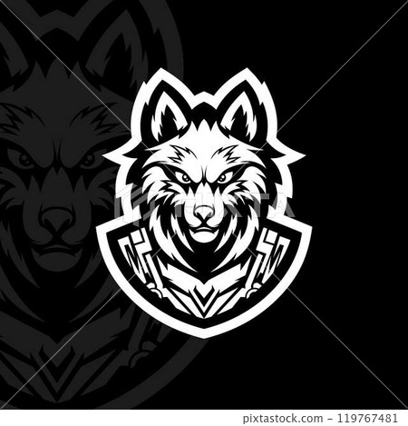 Wolf with armor mascot esport logo illustration Wolf with armor mascot esport logo illustration 119767481