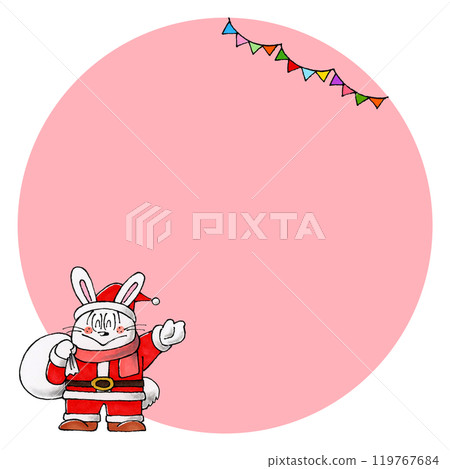兔子聖誕老人複製空間(粉紅色) 兔子聖誕老人複製空間(粉紅色) 119767684