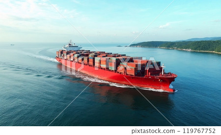 container cargo ship, container cargo, transportation industrial concept, control logistic network, logistics and shipping industry, 119767752