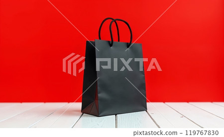black paper bag, Eco shopping, recycling concept, craft paper bags, Mockup for design 119767830