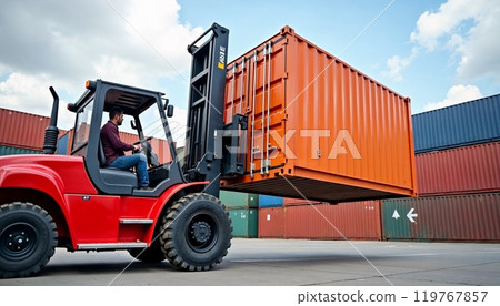Express Shipping, technology network distribution, Global shipping route, network distribution growth, container cargo, transportation industrial concept, 119767857
