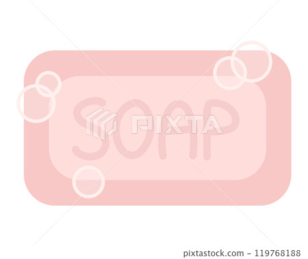 Pink bar soap cartoon flat illustration. Vector illustration 119768188