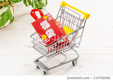 Lucky bags and shopping carts Lucky bags and shopping carts 119768986
