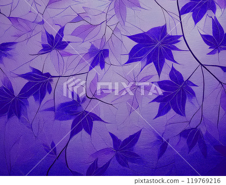 Japanese paper texture image material: Leaf pattern, purple 119769216