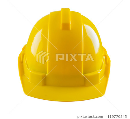 Yellow safety construction helmet isolated on white background 119770245