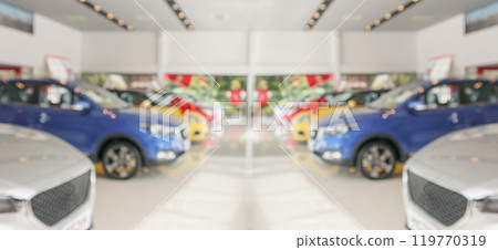 new cars in showroom interior blurred abstract background new cars in showroom interior blurred abstract background 119770319