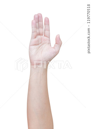 man hand gesture isolated on white background man hand gesture isolated on white background 119770518