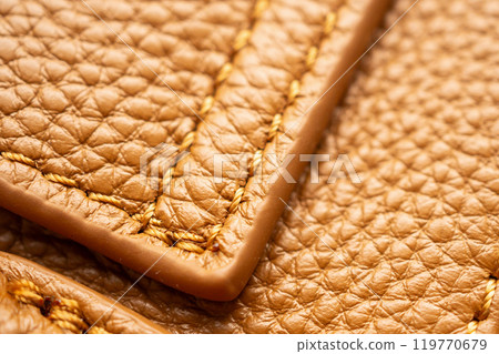 luxury brown leather bag texture background with stitching 119770679