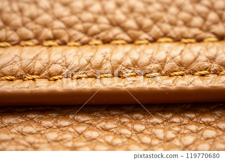 luxury brown leather bag texture background with stitching 119770680