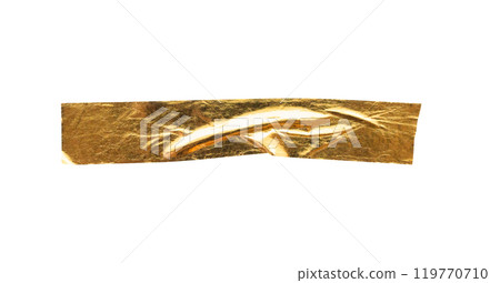 gold foil adhesive tape isolated on white background 119770710
