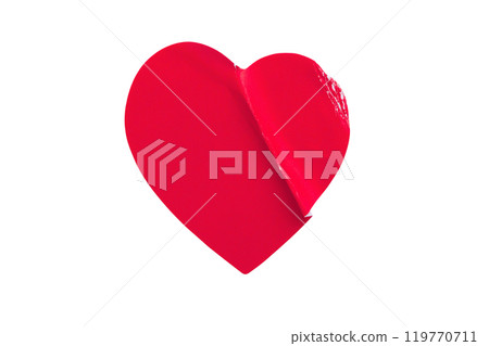 Red color heart shape sticker isolated on white background Red color heart shape sticker isolated on white background 119770711