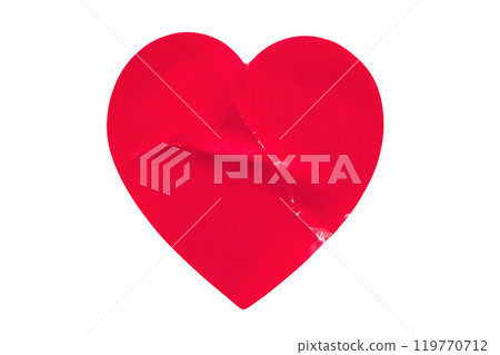 Red color heart shape sticker isolated on white background Red color heart shape sticker isolated on white background 119770712