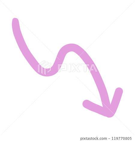 An arrow going up and down while descending (pink) An arrow going up and down while descending (pink) 119770805