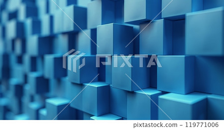 Blue Cube Abstract Pattern Background Blue Cube Abstract Pattern Background 119771006