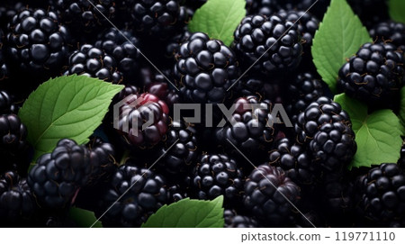 Lots of fresh blackberries. ai generated art image 119771110
