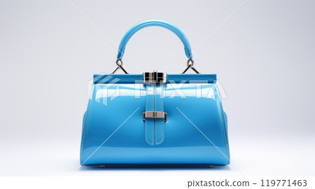 Womens stylish blue leather bag isolated on white background. Neural network ai generated art 119771463
