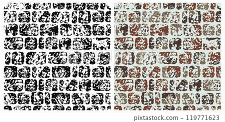 Seamless grunge brick stone wall pattern with cracked destroyed old stones. Geometric background for fabric, textile. Crashed, destroyed texture Seamless grunge brick stone wall pattern with cracked destroyed old stones. Geometric background for fabric, textile. Crashed, destroyed texture 119771623