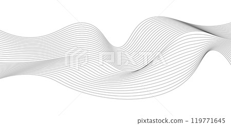 abstract curved lines of fluid motion. Vector illustration 119771645