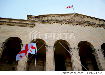 Parliament of Georgia Building, national legislature located in Rustaveli Avenue in Tbilisi, capital of Georgia 119771734
