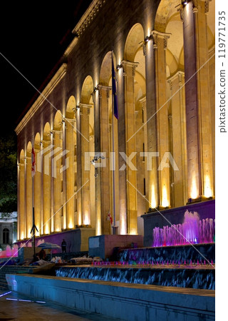 Parliament of Georgia Building, national legislature located in Rustaveli Avenue in Tbilisi, capital of Georgia Parliament of Georgia Building, national legislature located in Rustaveli Avenue in Tbilisi, capital of Georgia 119771735