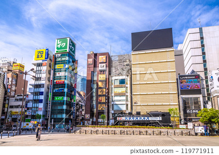 Tokyo cityscape in Japan: SL in front of Shimbashi Station and Shimbashi SL Square (House of Representatives election voting day, October 27th) = October 27th Tokyo cityscape in Japan: SL in front of Shimbashi Station and Shimbashi SL Square (House of Representatives election voting day, October 27th) = October 27th 119771911