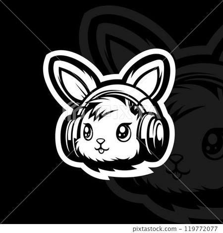 Cute rabbit with headphone mascot esport logo illustration Cute rabbit with headphone mascot esport logo illustration 119772077