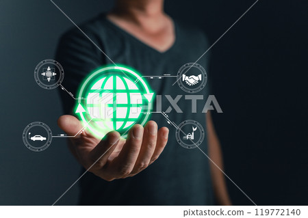 Climate change,hand hold hologram to save energy,and reduce global warming,ecology friendly investment,ESG environment social governance,Green Business Innovation and Sustainable Development concept. Climate change,hand hold hologram to save energy,and reduce global warming,ecology friendly investment,ESG environment social governance,Green Business Innovation and Sustainable Development concept. 119772140